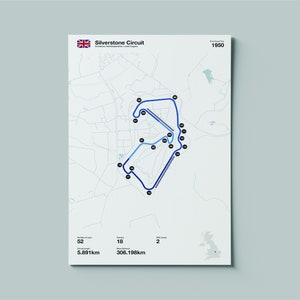 Formula 1 Silverstone Circuit Downloadable Poster | F1 Grand Prix | Silverstone UK | Motorsports Racing Print | Drive to Survive