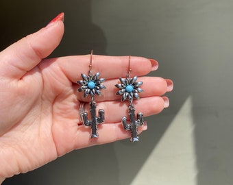 Western Sunflower Cactus Earring