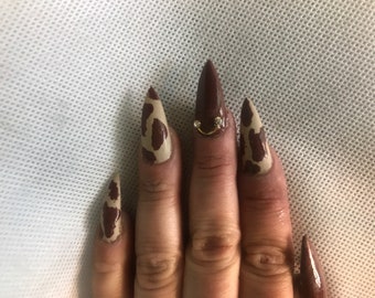 Cow Nails Etsy