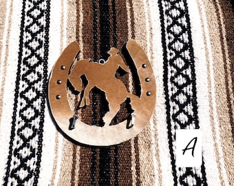 cowboy cowhide keychain wall holder