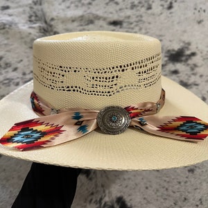 Straw Aztec band hat