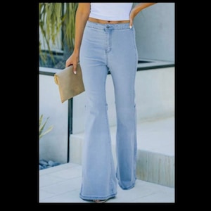 light denim bell bottoms