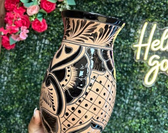 vaso di fiori marrone/nero