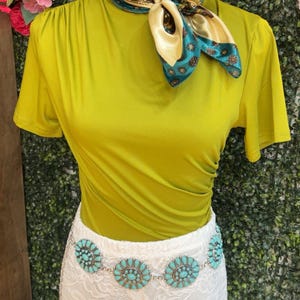 green Ruched top