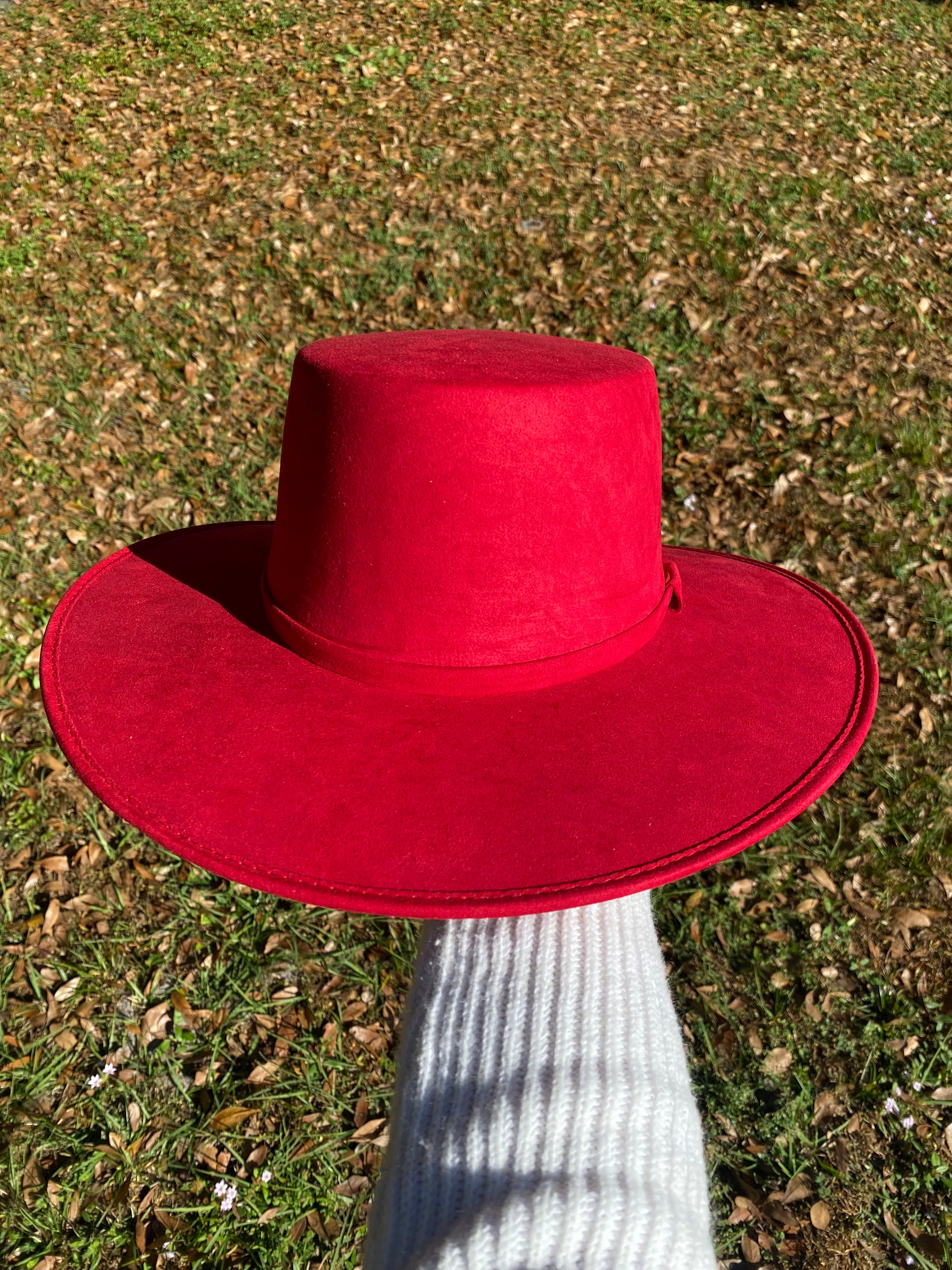 Red Boater Hat - Etsy