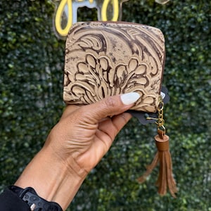 mini turquoise leather wallet