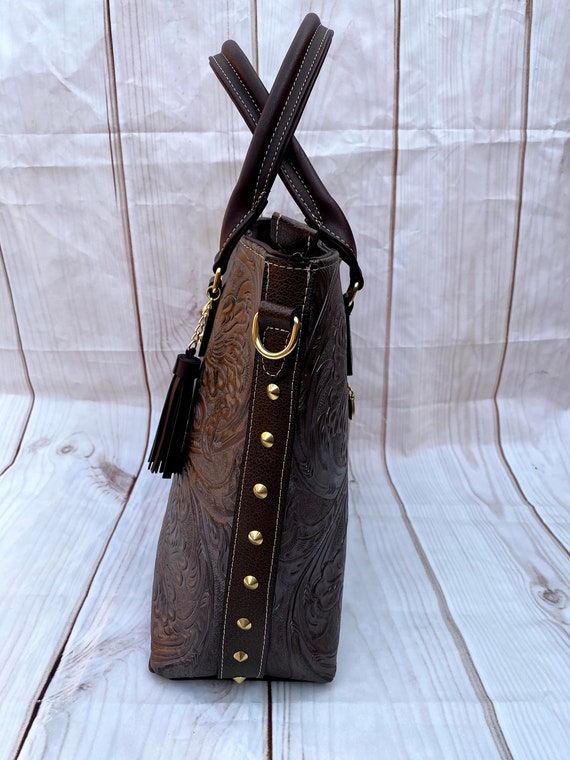 Dark Brown Leather Bag - Etsy