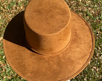 Caramel Brown Boater Hat - Etsy display picture 2