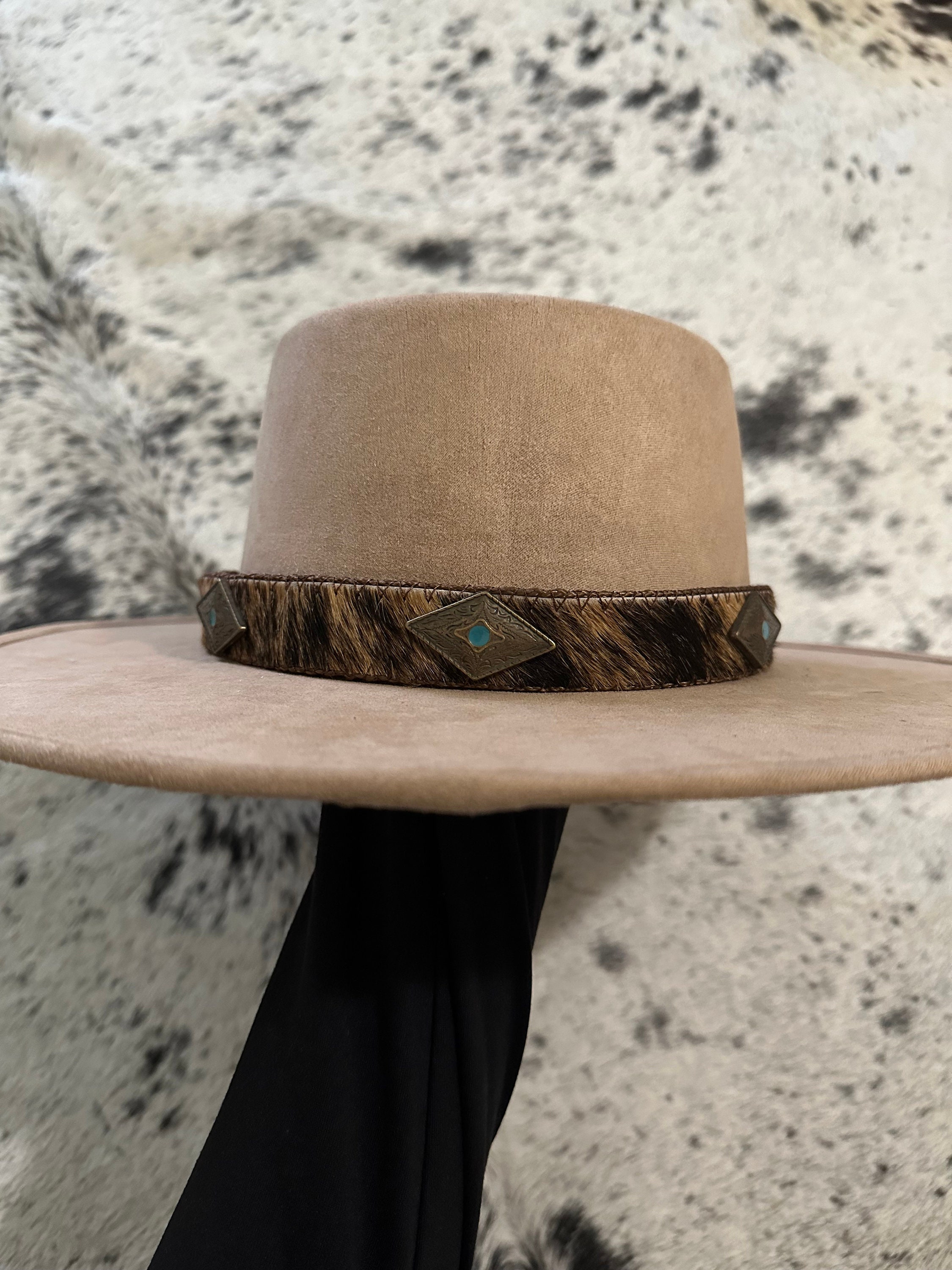 Aubrey Hat Band | Gold and Pearl Hat Bands | Adjustble Hat Band Brown