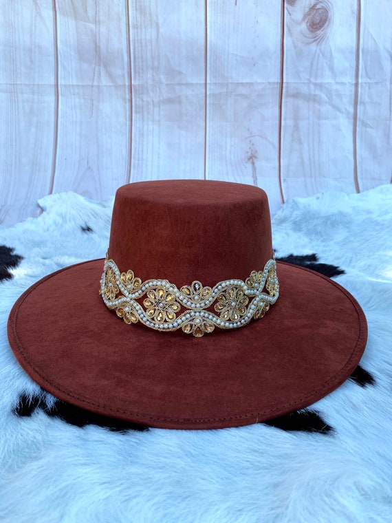 Rust Felt Boater Hat - Etsy Australia