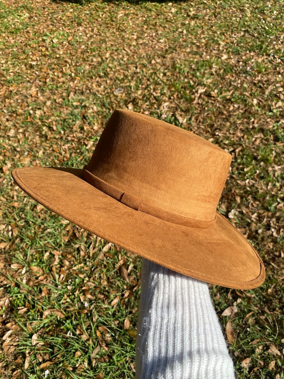 Caramel Brown Boater Hat - Etsy