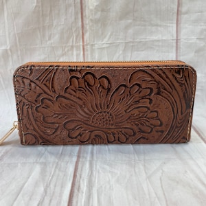 brown Tooled leather wallet