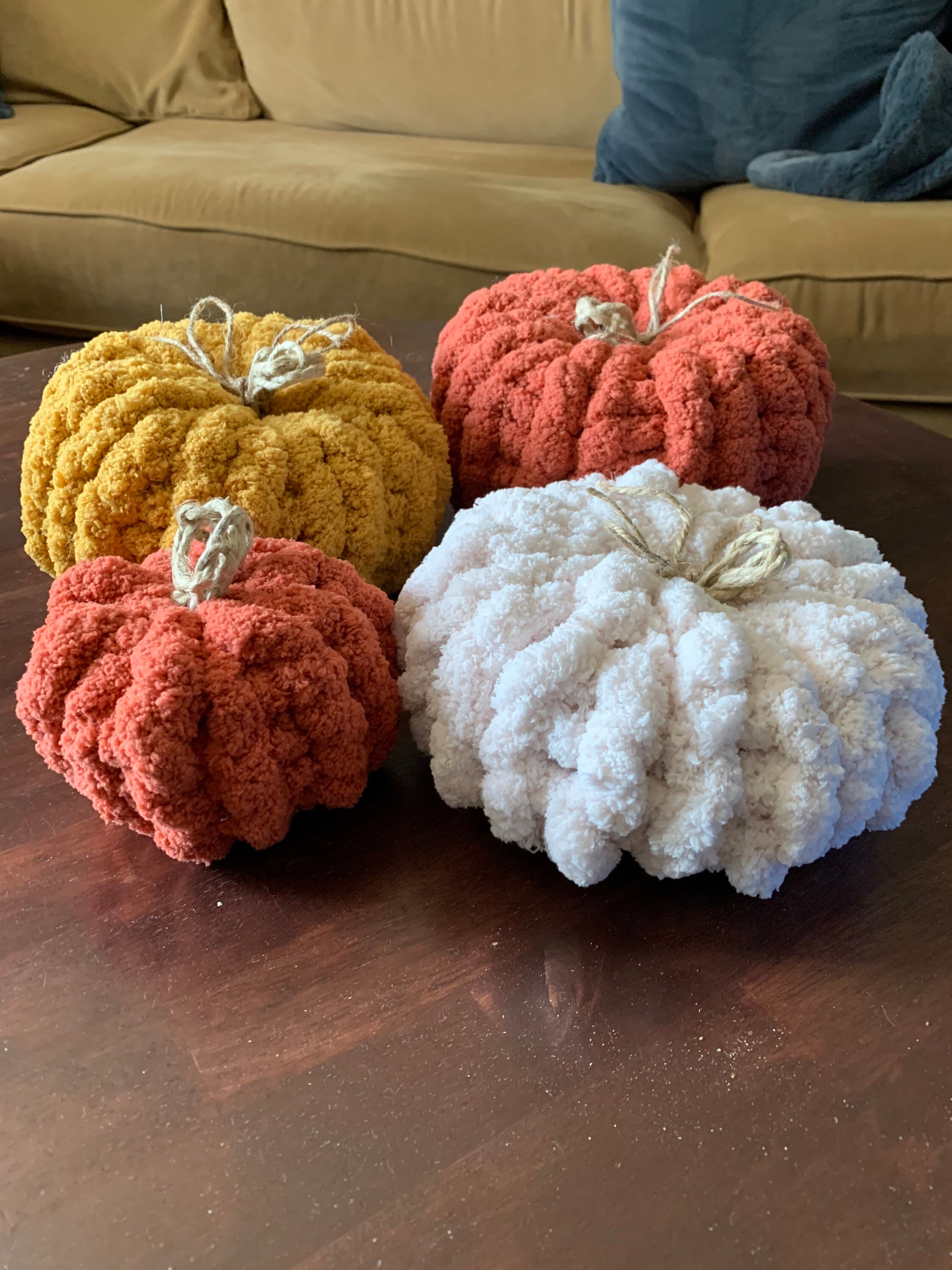 Chunky Knit Pumpkin Pillow Fall Harvest Decor Hand Knit Etsy