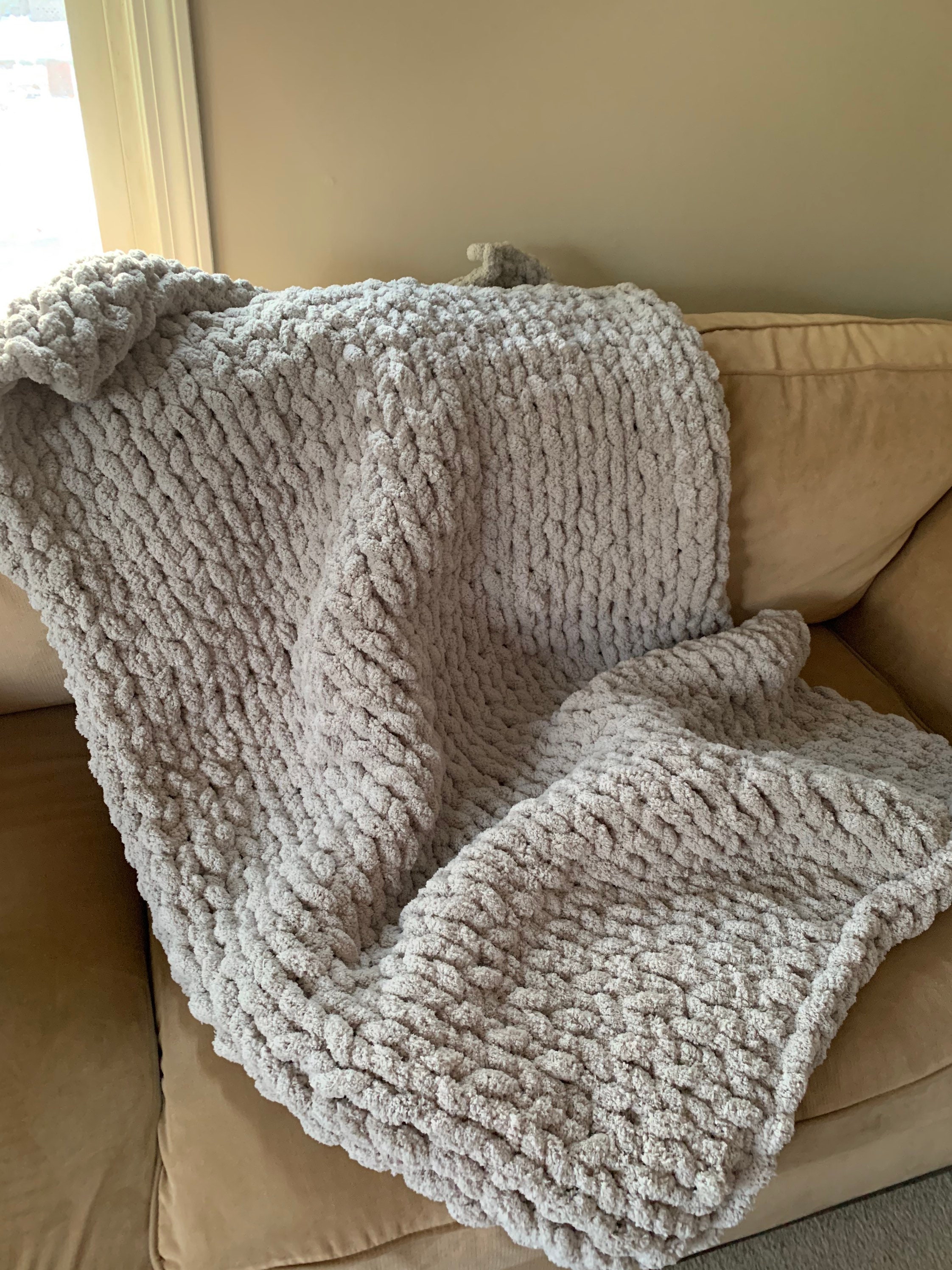 Handmade Chunky Knit Chenille Blanket Weighted Blanket Etsy UK