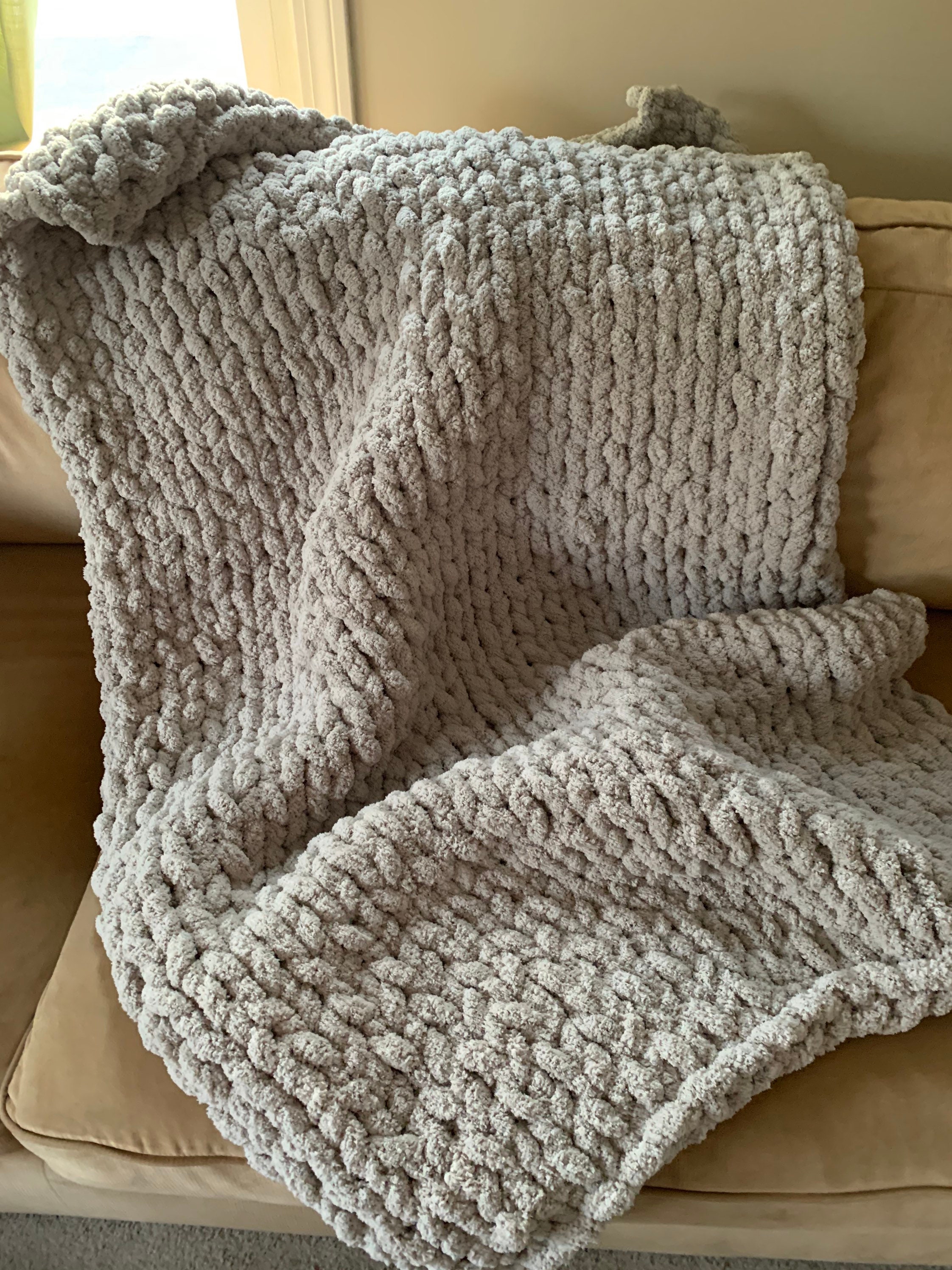 Handmade Chunky Knit Chenille Blanket Weighted Blanket Etsy UK