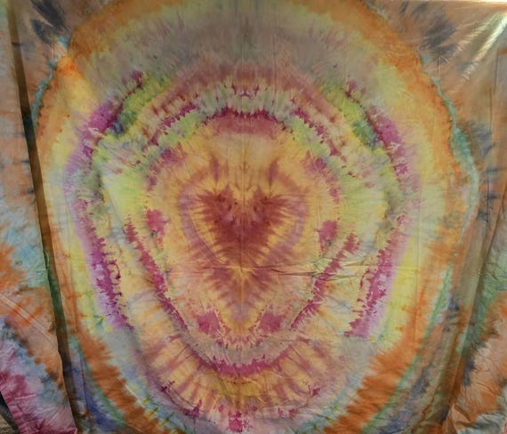 Heart Tapestry | Psychedelic Wall Art | Cosmic Décor | Disabled Veteran, Woman-Owned Business
