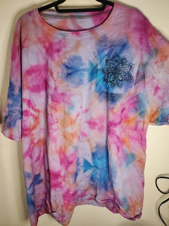 Just a Little Light Tee Shirt – Grateful Dead Inspired, Handcrafted Tie-Dye, Size 3XL, Unique Mandala Design