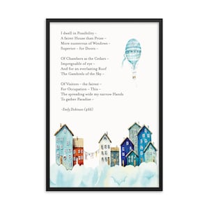 Emily Dickinson Poem | I Dwell in Possibility | Illustrated Poster | Printable Wall Art | Watercolor | Poetry Quote | DIGITAL DOWNLOAD