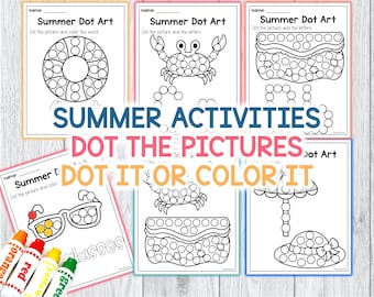 Summer Dot Markers Alphabet Fine Motor Skills Preschool Activities