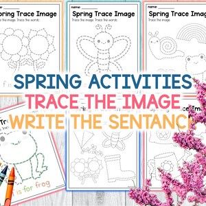 Spring Trace The Image Printable Fine Motor Skills Spring Activities for Preschool