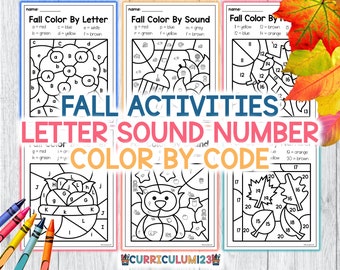 Fall Color By Number & Letter Activities: Preschool Printable