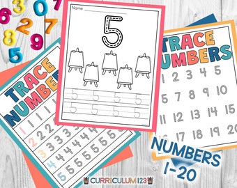 Preschool Printables Number Tracing Worksheets 1-20