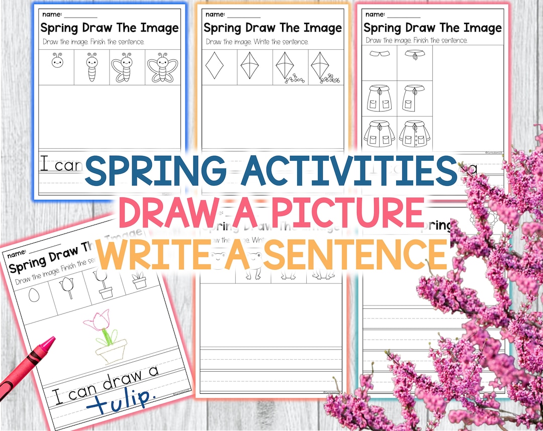 Spring Directed Drawing Printable Draw the Picture Spring Activities ...
