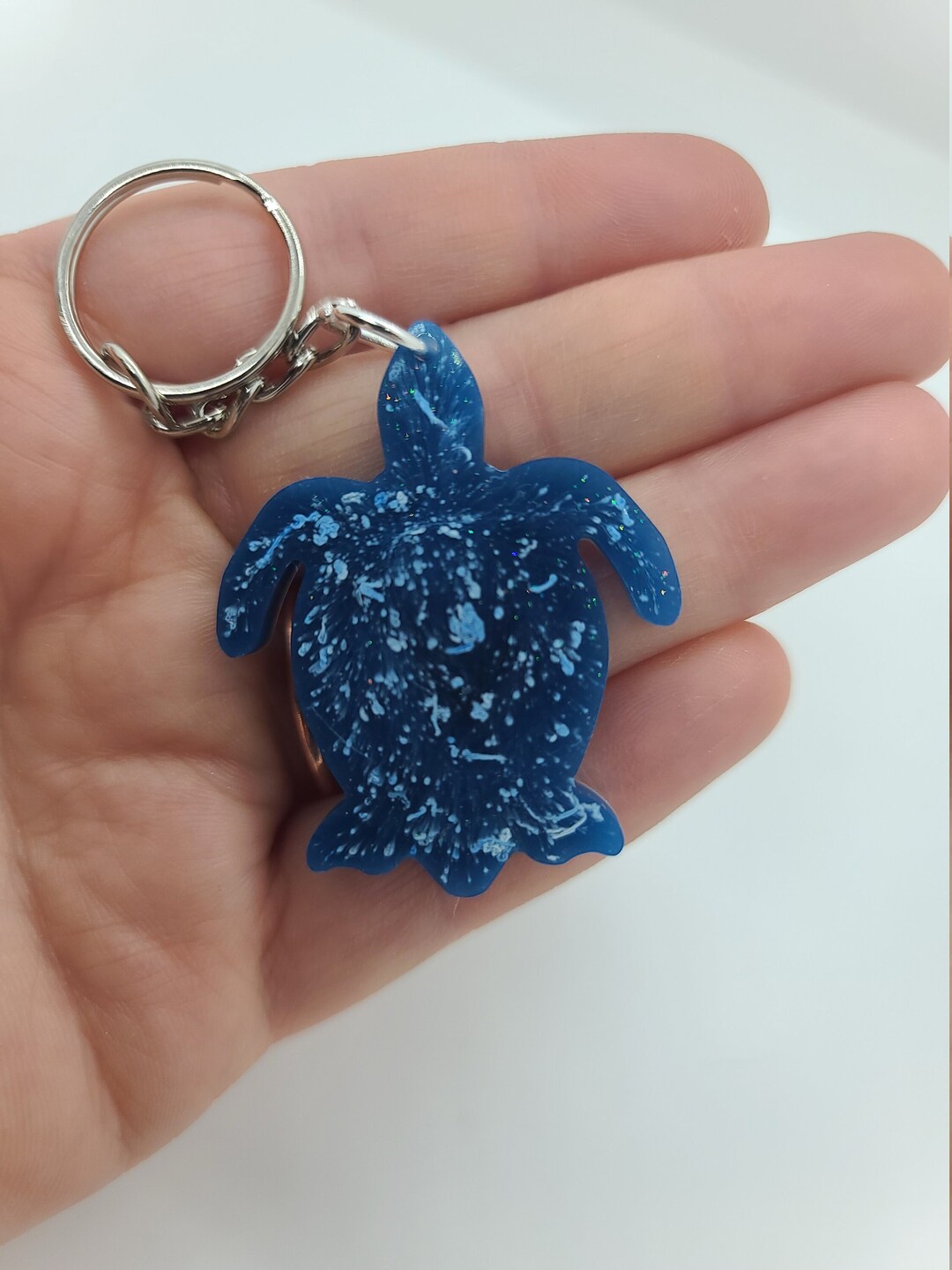 Blue Splatter Sea Turtle Keychain- Resin- Salt Life- Save the Turtles ...