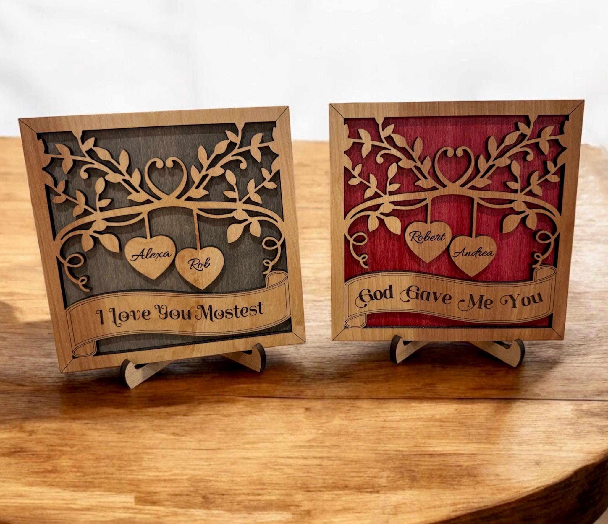 Custom Couple Wood Sign, Valentine's Day Decor, Anniversary