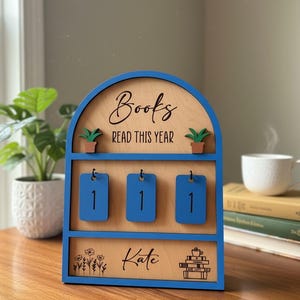 Personalized Books I Read This Year Counter, Custom Books Read Tracker, Book Lovers Gift, Bookshelf Decor, Book Ends, Gift for Readers. image 8