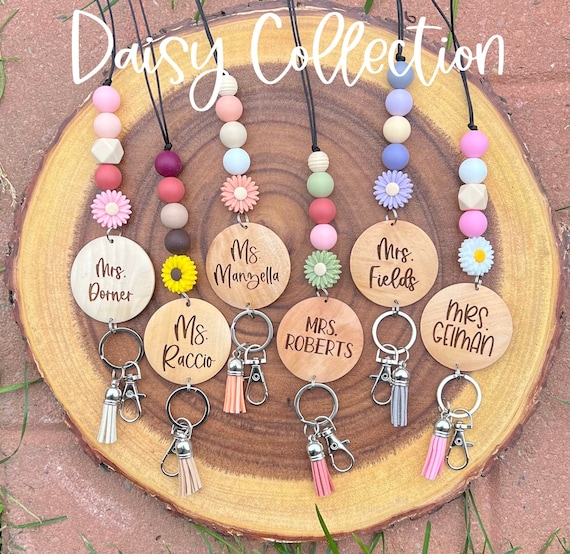 Teacher Pencil Lanyard Cuentas De Silicona Breakaway COLLAR COLGANTE ID Badge Ho - Foto 2