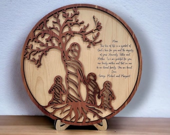 Personalized Wood Engraved Tree of Life Sign, Mother's Day Gift