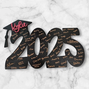 2025 2026 Graduation guestbook sign, graduation party decor, grad sign, class of 2025 stuff, wood guestbook sign, gifts for her