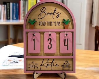Personalized Books I Read This Year Counter, Custom Books Read Tracker, Book Lovers Gift, Bookshelf Decor, Book Ends, Gift for Readers.