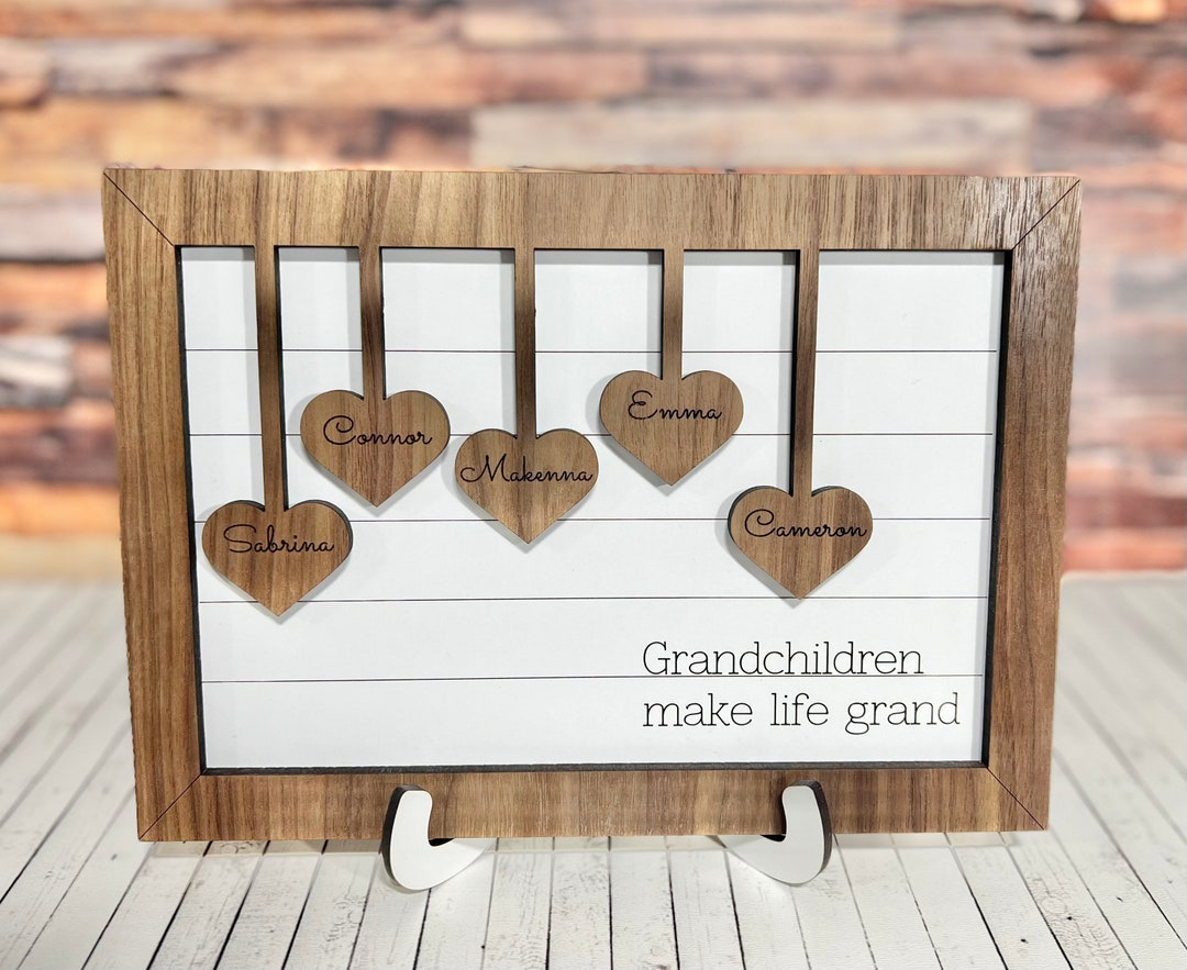Grandchildren Make Life Grand Plaque, Gifts for Grandparents, Shiplap ...