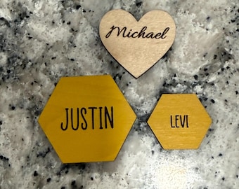 Add on hearts or hive pieces for family trees/bee hives.