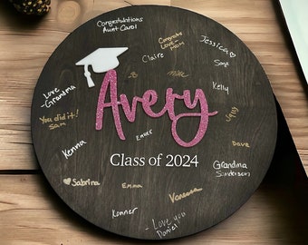 Graduation guestbook sign, graduation party decor, grad sign, class of 2024 stuff, wood guest sign, gifts for her, decoration for party