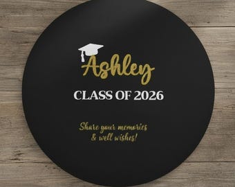 Personalized Wood Graduation Guestbook Sign, Class of 2026, gifts for her him, graduation party table decoration, senior picture photo prop