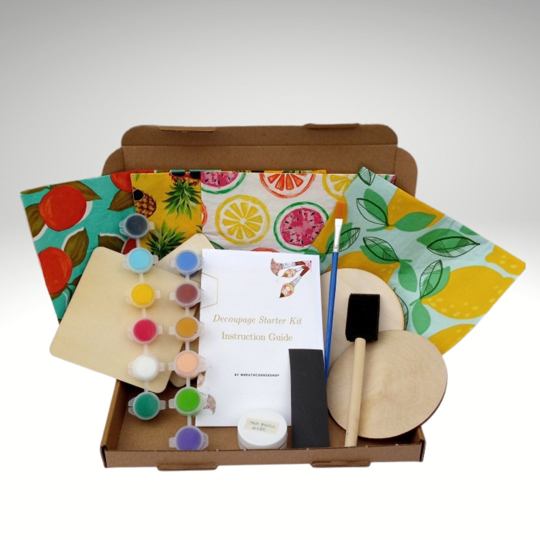 Christmas Gift Secret Santa Decoupage Starter Kit for Beginners,diy