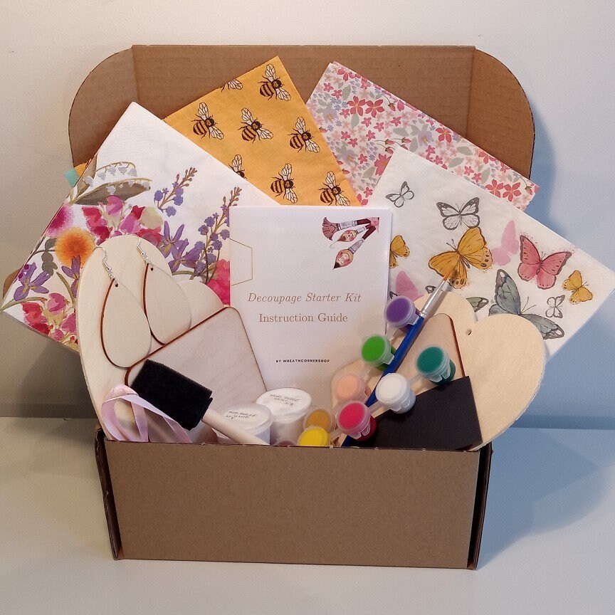 Decoupage Starter Kit for Beginners Butterfly Flower&bee Decopatch