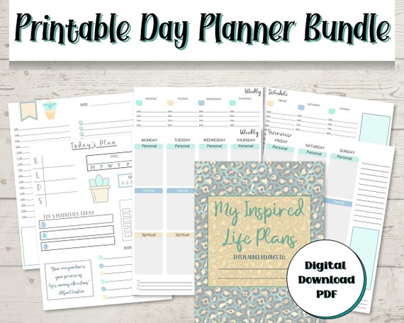 Mint Gold and Navy Printable Planner | Etsy