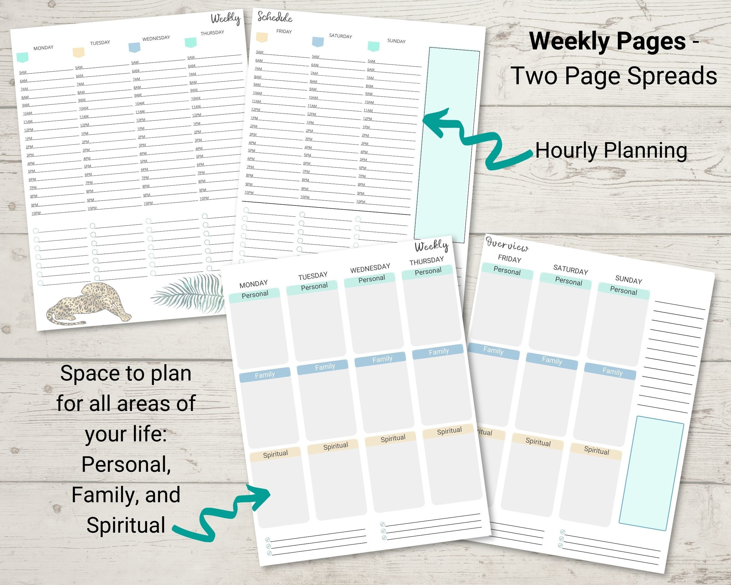 Mint Gold and Navy Printable Planner | Etsy