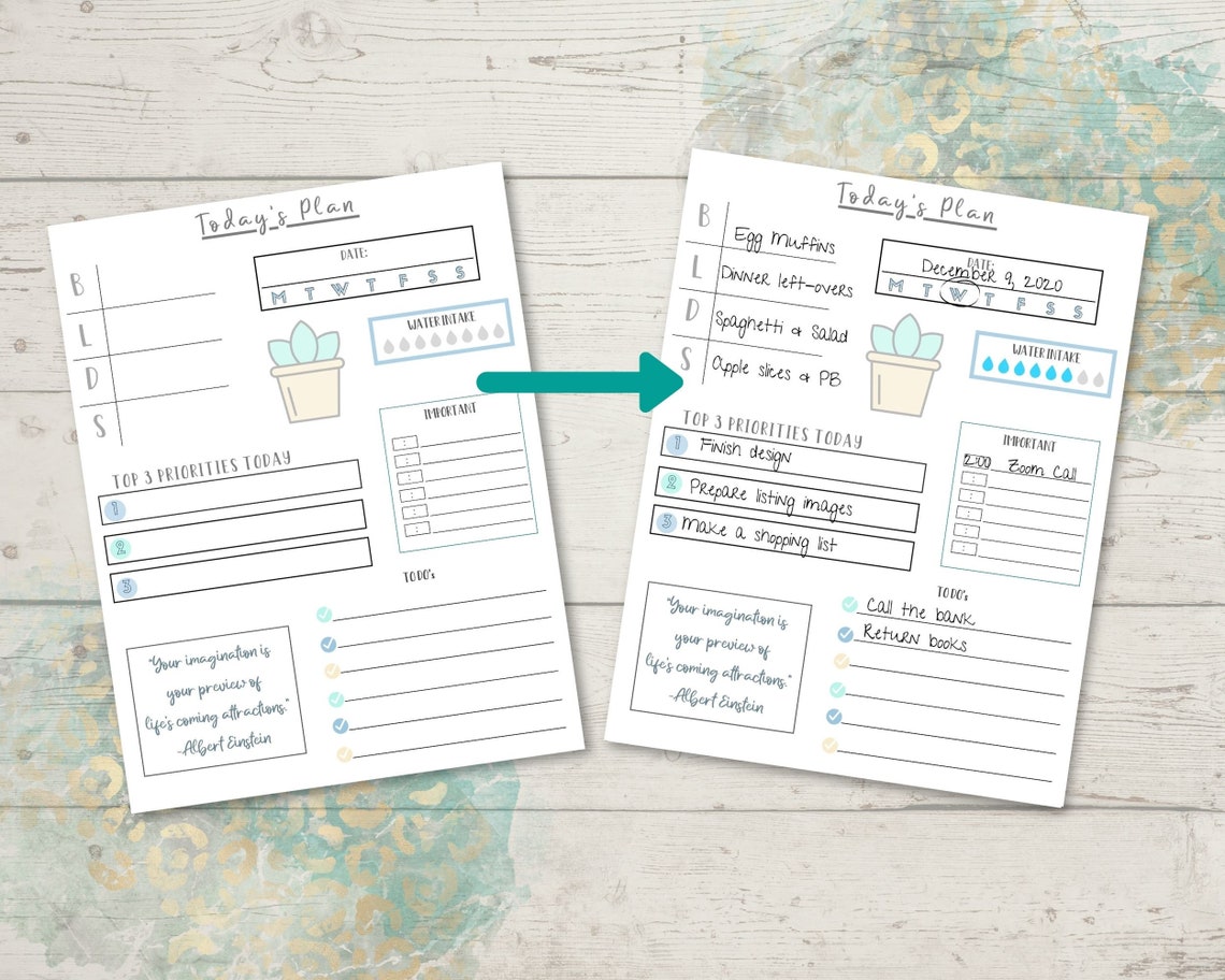 Mint Gold and Navy Printable Planner | Etsy