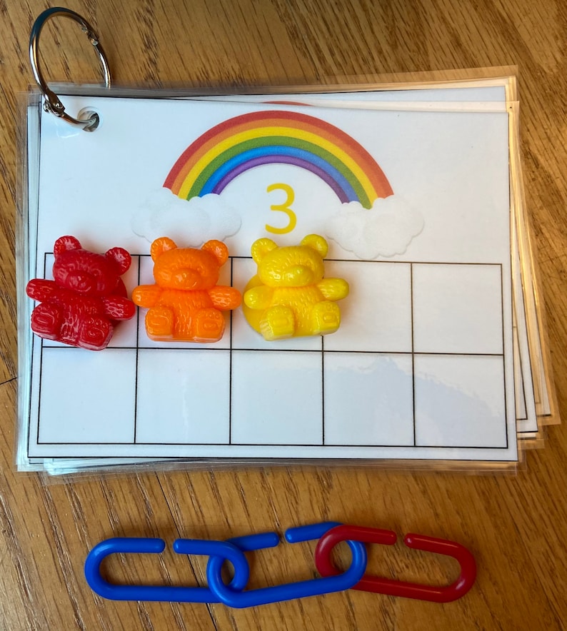 Number Sensory Bin with Rainbow Ten Frame Math Activity Etsy