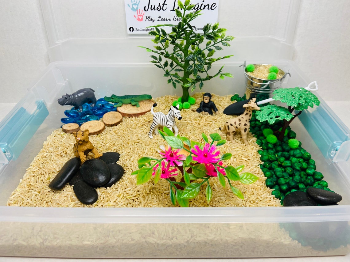 Safari Sensory Bin Wild Animal Sensory Kit Africa Sensory Etsy