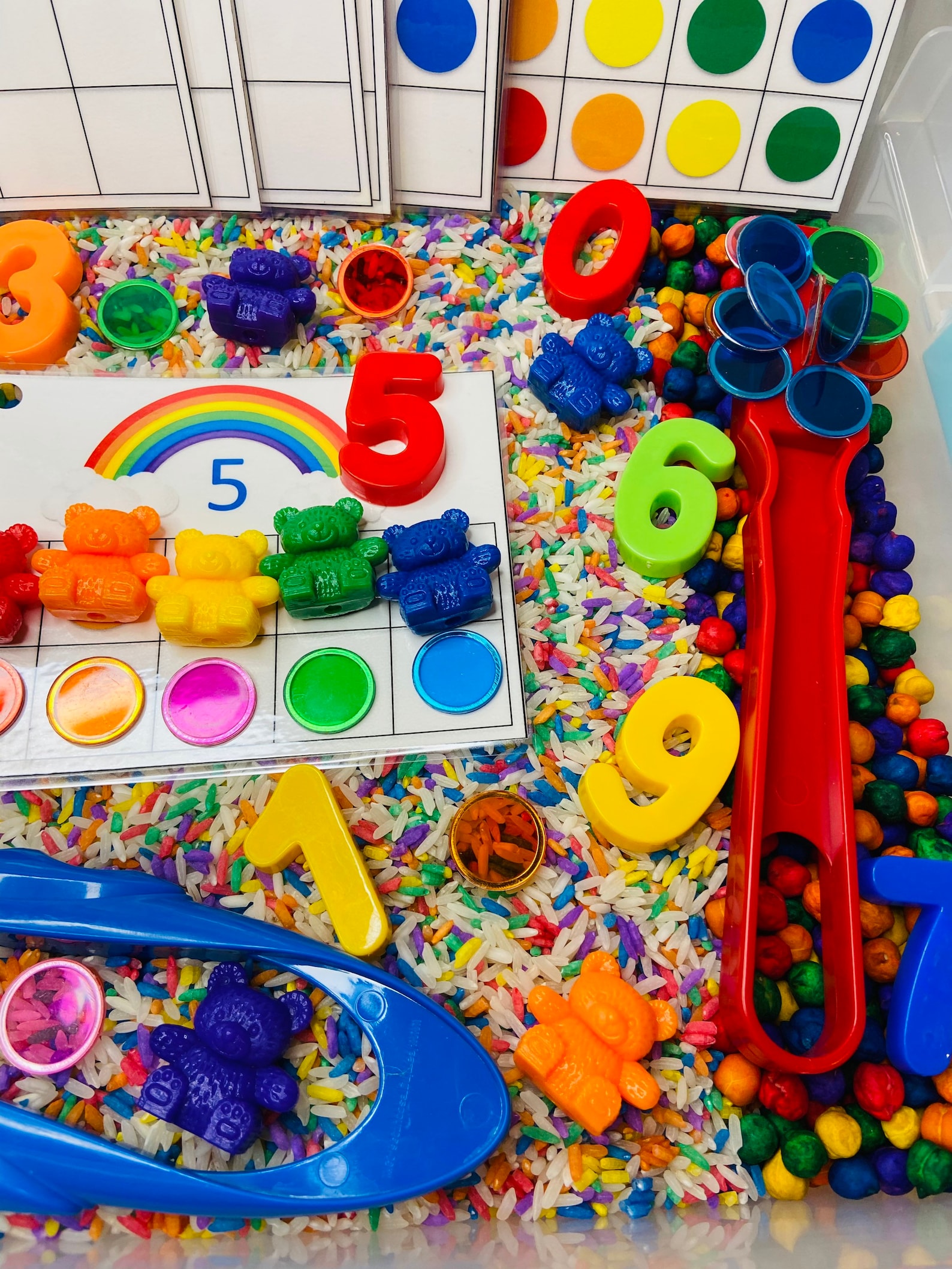 Number Sensory Bin With Rainbow Ten Frame Math Activi vrogue.co