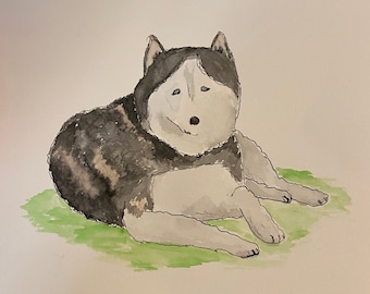 Custom Pet Watercolor Painting