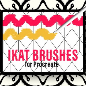 Ikat Procreate Brushes | Create your own Ikat patterns |  Ikat Texture Brushes, Ethnic Patterns, Ikat background, Ikat Edges, Ethnic, Boho