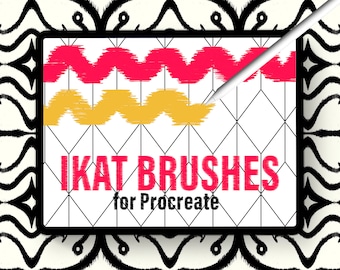 Ikat Procreate Pinsel | Erstelle deine eigenen Ikat Muster | Ikat Textur Pinsel, Ethno Muster, Ikat Hintergrund, Ikat Kanten, Ethno, Boho