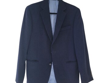 Vintage Navy Oversize Androgynous Wool 2-Button Blazer/Suit Jacket Unisex